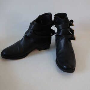 Womens Rupert Sanderson Parnassus Black Strappy Ankle Booties 40 US/9